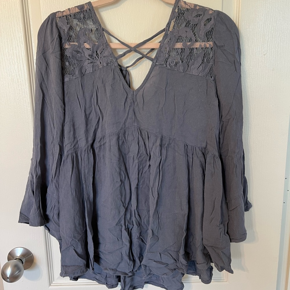 Blue Flowly Top